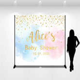 Lofaris Customized Name Blue And Pink Baby Shower Backdrop